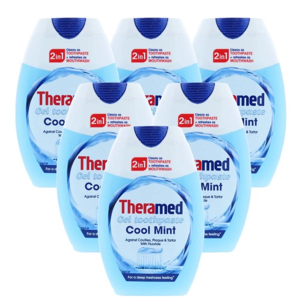 Theramed 2 In 1 Toothpaste & Mouthwash Cool Mint 6 Pack