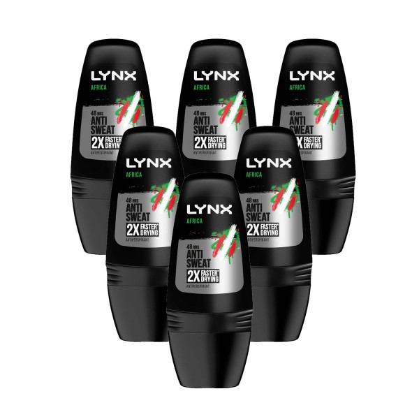 Lynx Africa Anti-Perspirant Deodorant Roll-On 6 Pack