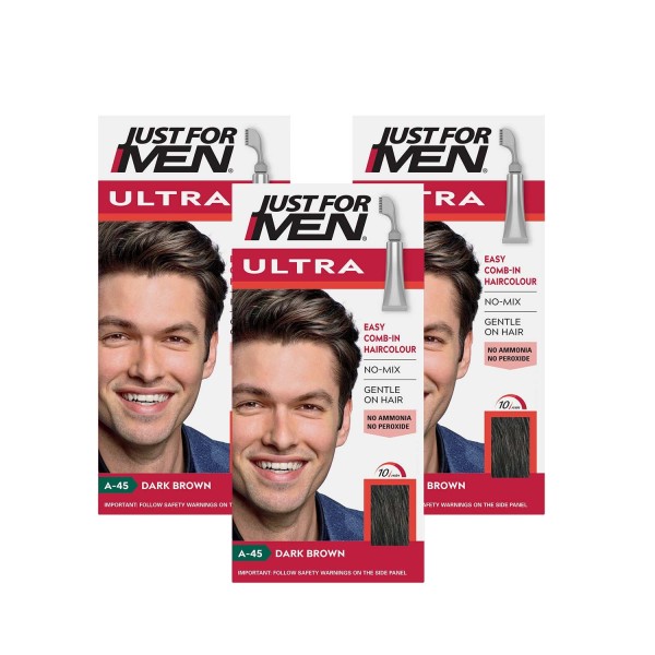 Just For Men Ultra Hair Dye Dark Brown A-45 Triple Pack