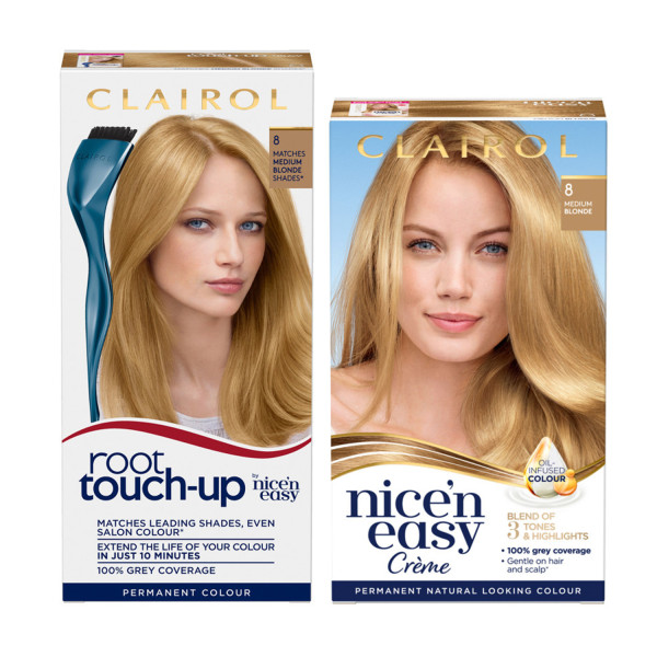 Clairol Root Touch-Up 8 Medium Blonde + Nice'n Easy 8 Medium Blonde