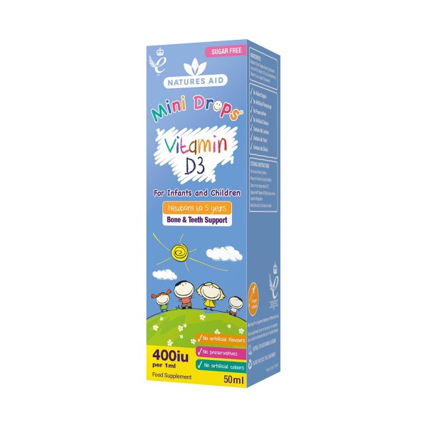 Natures Aid Vitamin D3 400iu (10ug) Mini Drops