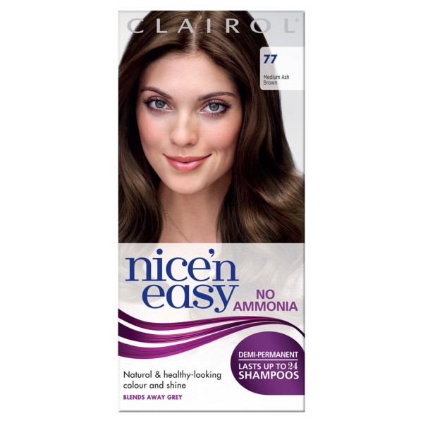 Clairol Nice'n Easy No Ammonia Hair Dye 77 Medium Ash Brown