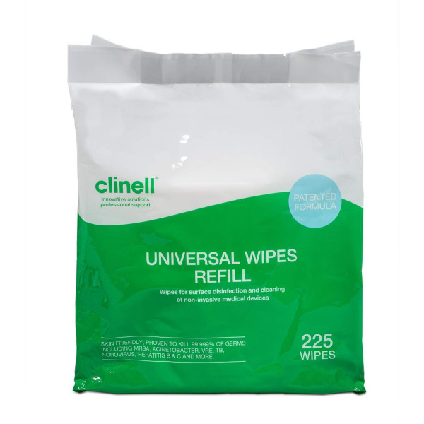 Clinell Universal Cleaning & Surface Disinfection Wipes Refill