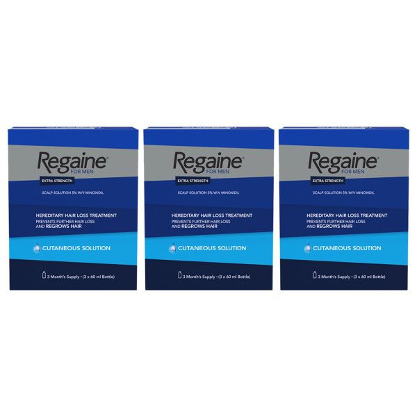 Regaine For Men Extra Strength Solution - 9 Month Supply